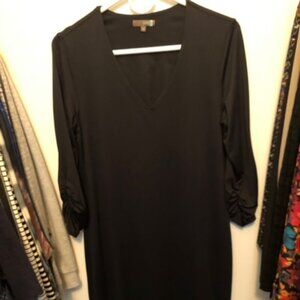 Judy P Black V-cut 3/4 length Rouche Sleeves